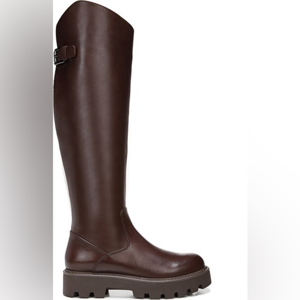 Franco Sarto Women's Balin Wide Calf Lugsole Tall Boot in Dallas Brown